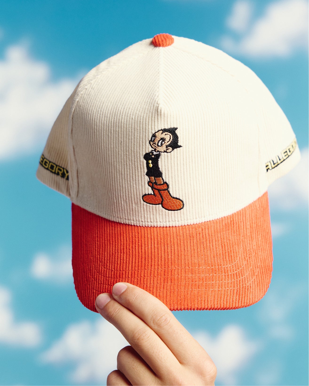 Retro Little Robot Corduroy Hat For Astro Boy™ / Cream / Terracotta Red-6