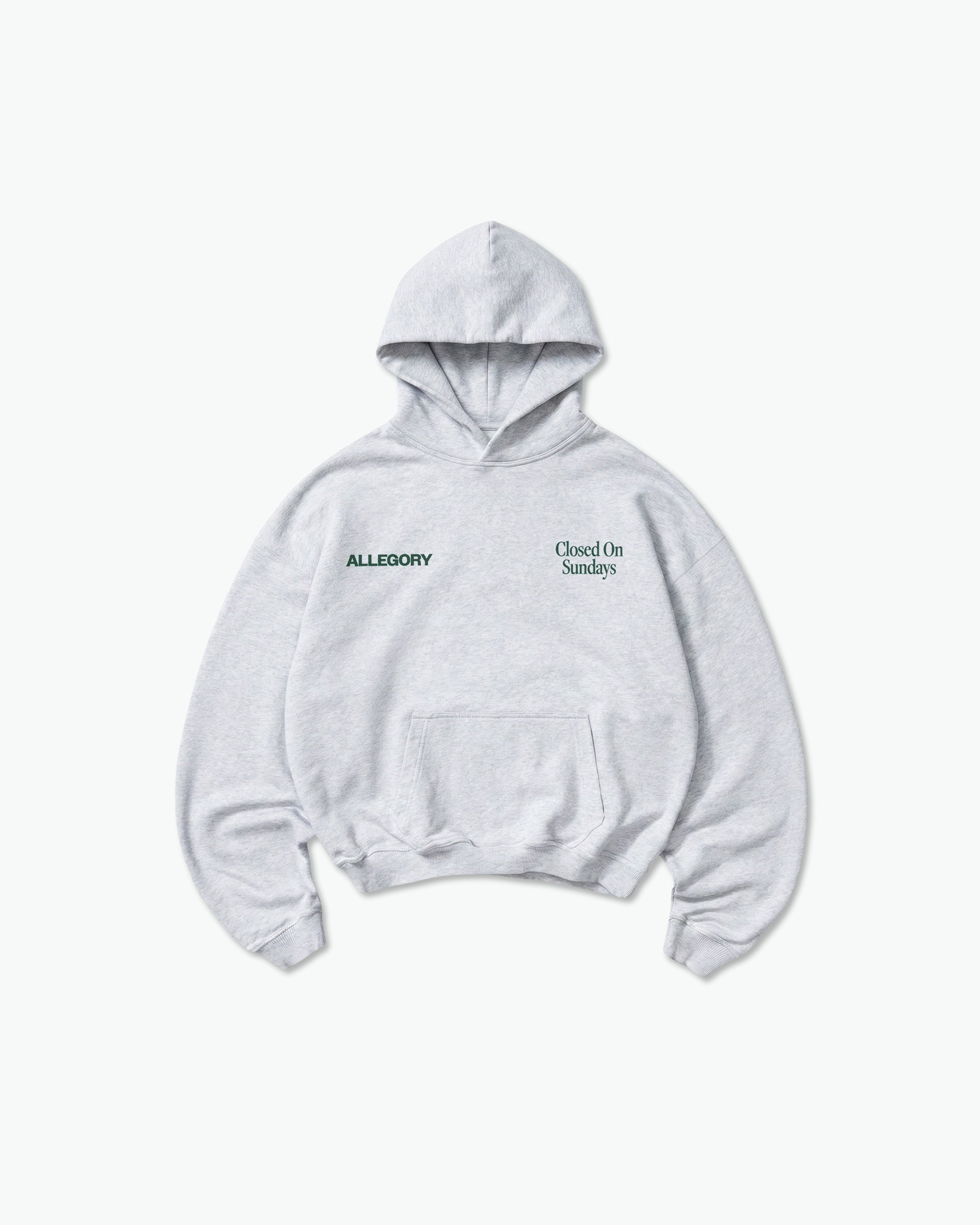 Closed On Sunday Hoodie / Heather Grey